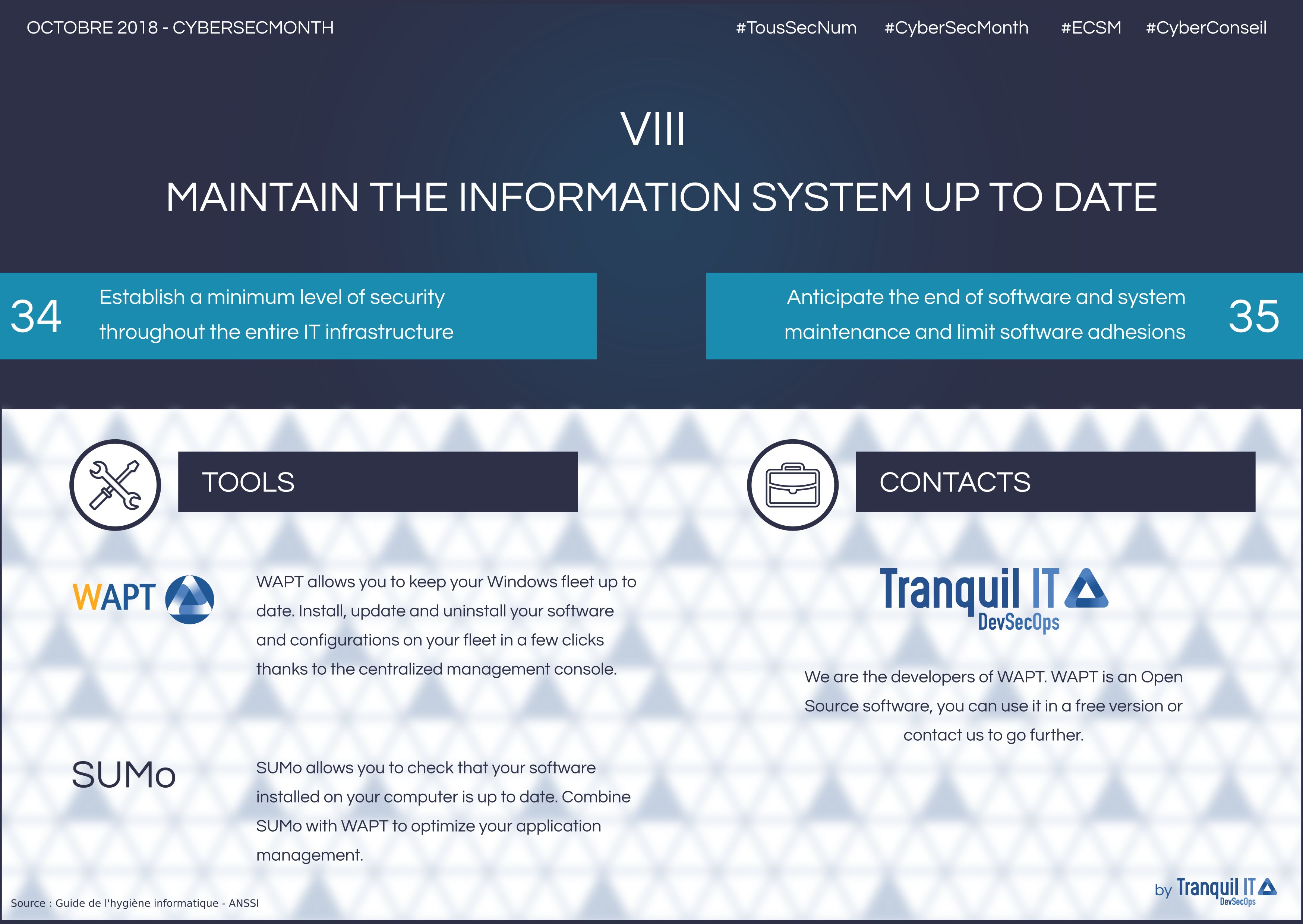 Infographie "Maintenir le système d'information à jour"